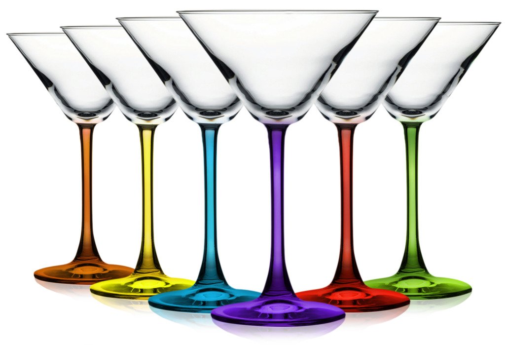 TableTop King 10 oz Martini Wine Glasses, Stemmed Style, Bottom Accent