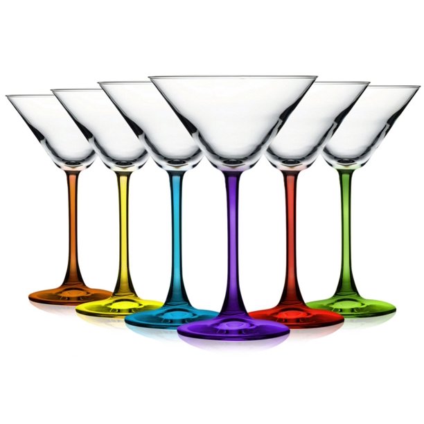 TableTop King 10 oz Martini Wine Glasses, Stemmed Style, Bottom Accent