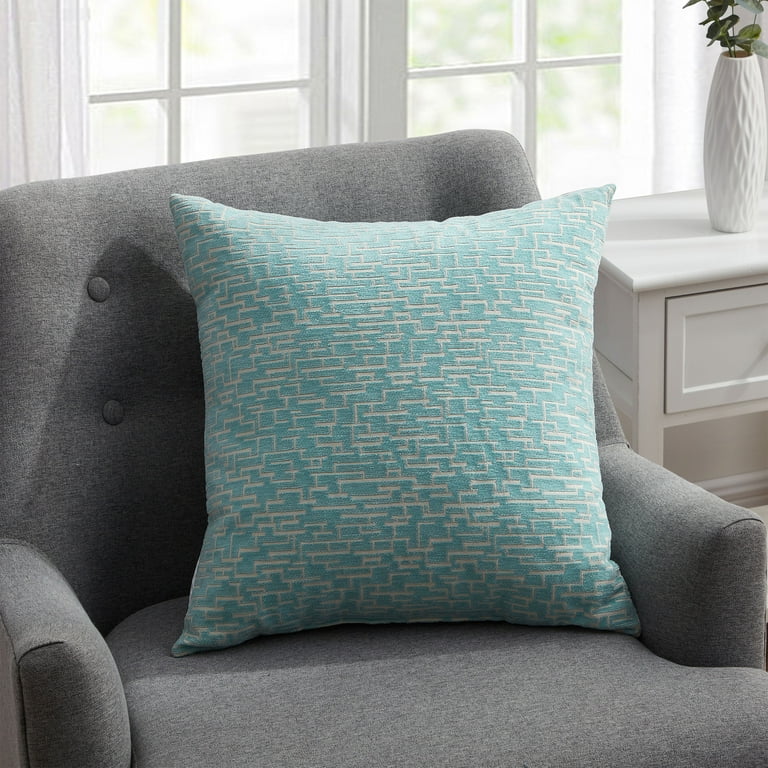 VCNY Home Jaden 18 x 18 Aqua Polyester Abstract Decortive Pillow Walmart