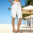 thumbnail image 2 of Womens Bermuda Shorts Drawstring Waist Athletic Loose Casual Running Comfy Summer Shorts with Pockets by Yigetop White 3XL, 2 of 6