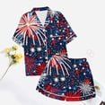 thumbnail image 3 of BOOMNY Independence Day Womens Pajamas Set Short Sleeve July 4Th Pjs Tops Shorts Sleepwewar Pyjamas Patriotic Star Striped Graphic Soft Cozy 4Th Of July Homewear Loungewear Sets, 3 of 3