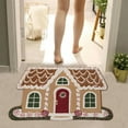 thumbnail image 2 of Christmas Gingerbread House Shaped Area Rug, Non-Slip Ultra Soft Microfiber Door Mat Plush Decorative Rug Welcome Mat for Living Room Bedroom Decor, 24 inch (Plus Khaki), 2 of 5