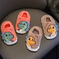 thumbnail image 5 of Toddler Boys Girls Cute Dinosaur Slippers Cozy Plush Shoes Winter Warm Cotton House Slipper Kids Comfy  ndoor Non-Slip Shoes, 5 of 6