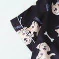 thumbnail image 5 of Womens Pajama Sets Classic Pjs Lounge Sets Button Down Short Sleeve Sleepwear,Cute Dog Print Satin Collared Top & Shorts Soft Short Sleeve Loungewear for Home(Black,L), 5 of 8