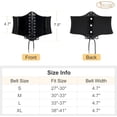 thumbnail image 5 of Women Corset Belt Patent Leather Tied Waspie Belt Vintage Lace-up Cinch Elastic Waist Belt Cosplay Halloween, 5 of 7