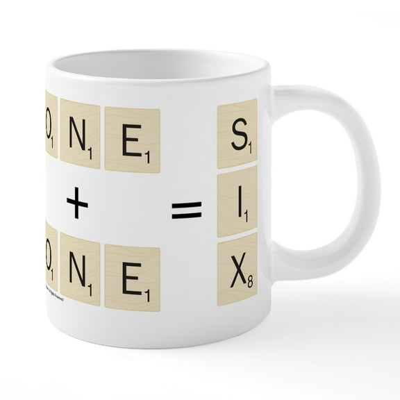 CafePress - Scrabble One One = Six - 20 Oz White Ceramic Mega Mug