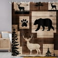 thumbnail image 3 of Rustic Cabin Shower Curtain for Bathroom,Bear Deer Forest Wildlife Country Lodge Bath Curtains,Hunting Camping Animal Waterproof Fabric Bathroom Accessories Set with Hooks-36"W x 72"L (Pack of 1), 3 of 7