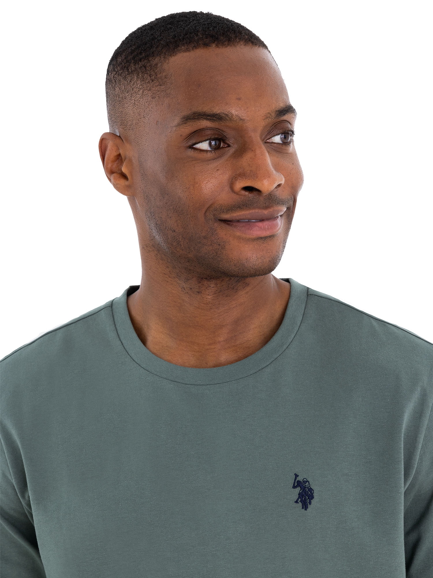 U.S. Polo Assn. Men's Cotton Crewneck Tee with Long Sleeves, Sizes S-XL