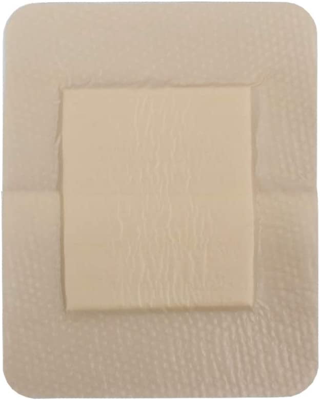 Med Pride Silicone Bordered Foam Bandages for Wounds 4x5 Inch, 10 pack Adhesive Sterile Silicone Foam Dressing