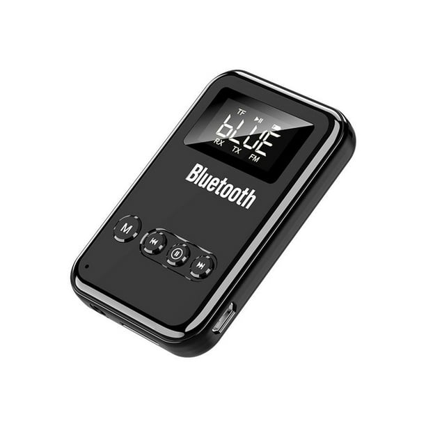 Transmisor de audio Receptor 2-en-1 Bluetooth 5.0 Altavoz Sistema estéreo para automóvil Pantalla LCD Adaptador de audio Monstrate EL4600-00B