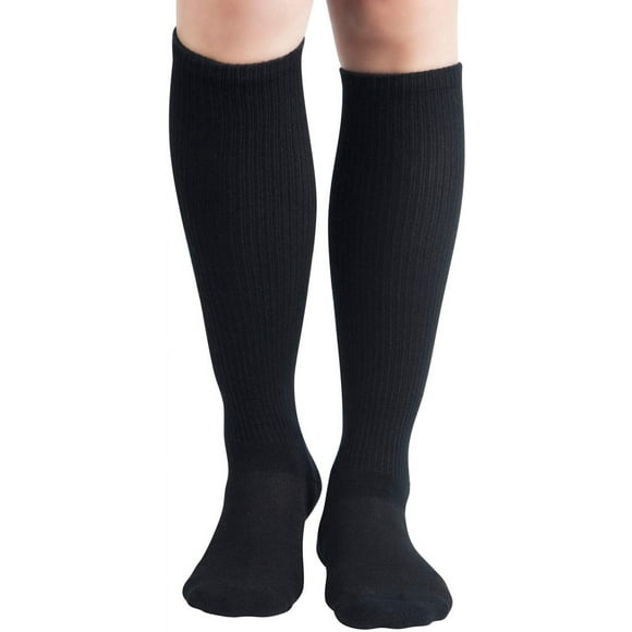 Moisture-Wicking Bamboo Compression Socks - 8-15 mmHg, Knee High, for Men & Women, 6 Pairs, Size 10-13, Black