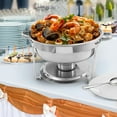 thumbnail image 3 of EVGTTI 10 Pack Chafing Dish Rectangular 8QT Full Pan×4+1/3 Pan×4+Round 6QT×2 Chafers Stainless Steel Catering Buffet Warmer Set for Parties,Events,Wedding,Dinner, 3 of 6