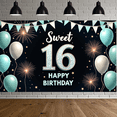 thumbnail image 7 of Yatrandify Decorative Design Sweet 16 Birthday Banner Colorful Theme Happy Birthday Backdrop for Birthday Party Indoor Decoration Celebration, 7 of 7