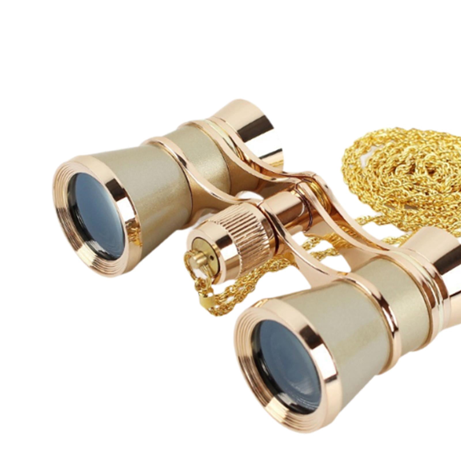 Wzmzjy 3x25 Theater Binoculars Multifunctional Telescope for Travel Musical Concert Gold