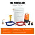 thumbnail image 3 of VEVOR Tankless Water Heater Flushing Kit, Includes Efficient Pump & 5 Gallon Pail & 2 Hoses & Descaling Powder, Wrench and Adapter for Quick Install Easy to Start, Water Heater Flush Kit, 3 of 9