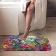 thumbnail image 4 of 1pc Hummingbirds among Flowers Absorbent Non-Slip Bathroom Thickened Flannel Rug Decor,Soft,Quick Drying,Suitable For Indoor/outdoor Use,Bathrooms,Bedrooms,Kitchens,Terrace,Laundry Rooms,16"x24", 4 of 9
