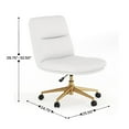 thumbnail image 4 of Flash Furniture Chloe Armless Ergonomic Faux Leather Swivel Task Chair White/Gold Frame, 4 of 4