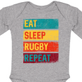 thumbnail image 4 of Inktastic Rugby Player Eat Sleep Rugby Repeat Boys or Girls Long Sleeve Baby Bodysuit, 4 of 5