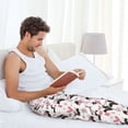 thumbnail image 4 of Uemuo Dachshund Dog Puppy Pattern Men's Wide Leg Palazzo Lounge Pants with Pockets Light Weight Loose Comfy Casual Pajama Pants-Medium, 4 of 9