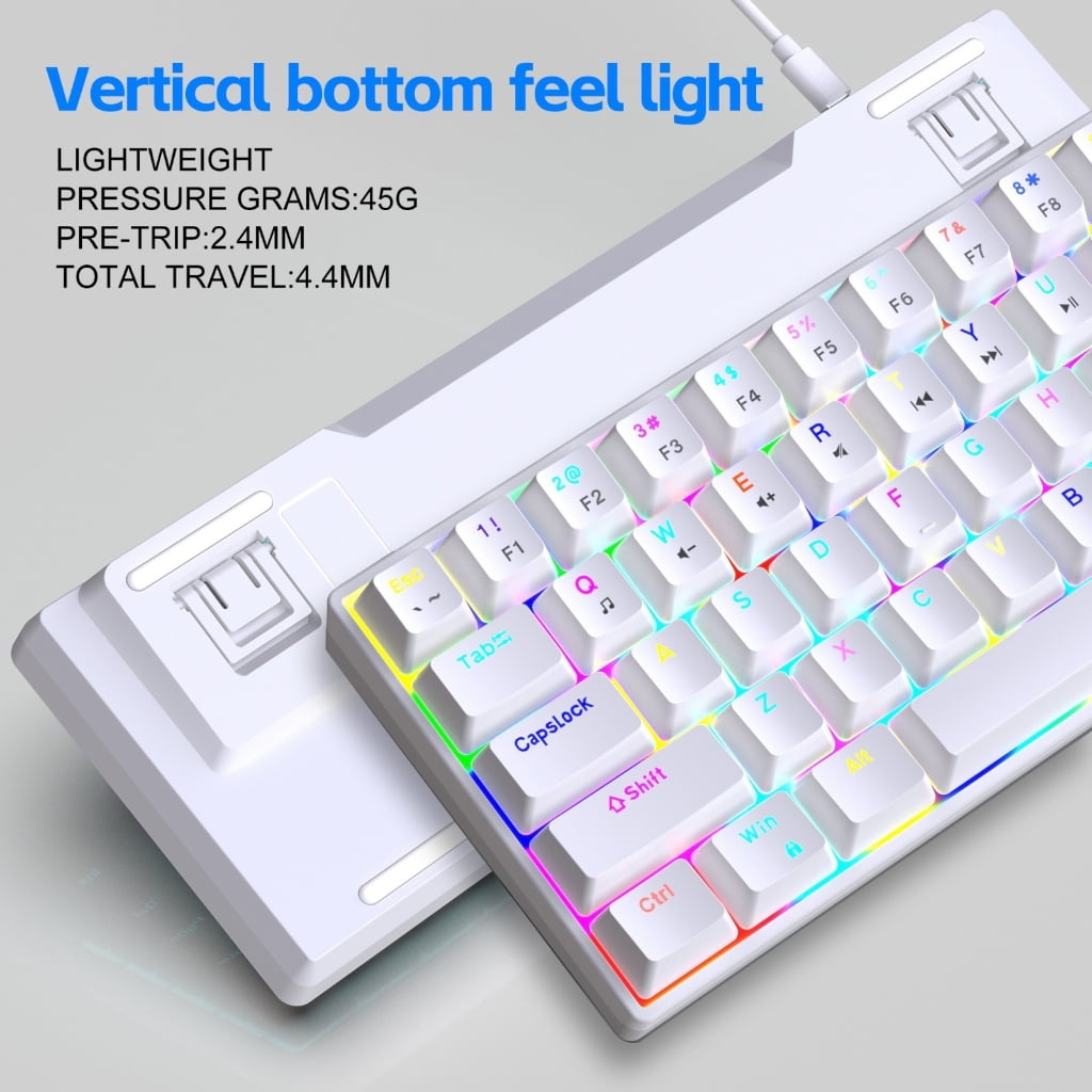 Color Gaming Keyboard Detachable USB C Cable 1.75m Braided Cord Double Shot Keycap