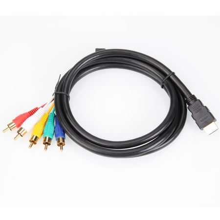 Zimtown 5Ft HDMI Male to 5-RCA RGB Audio Video AV Component Adapter Converter Cable (Best Html5 Canvas Framework)