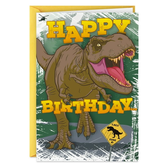 Hallmark Sentimental Studios A Hmk Co. Birthday Card - Bday Jurrasic World T-Rex