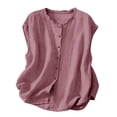 thumbnail image 3 of Cotton Linen Tank Tops，Beach Sleeveless Tops Summer Tank Tops Workout Tank Tops Woman Athletic Tank Tops Crewneck Tank Top Women Linen Tank Tops Loose Tank Tops Linen Cami Beach Vests, 3 of 4