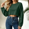 thumbnail image 2 of Enjoytime Sweatshirt for Women Casual Trendy Solid Long Sleeve Crop Top Fall Fashion Comfy Crew Neck Sweatshirts, 2 of 6