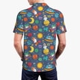 thumbnail image 4 of Balery Cartoon Space Printed Men’s Short Sleeve Polo Shirt, Midweight Men's Shirt,Golf Polo shirts -X-Large, 4 of 9