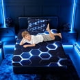 thumbnail image 5 of meiyoeat Neon Honeycomb Pattern Twin Sheet Sets for Boys Girls, Geometric Hexagon Bedding, Blue, 3pcs, 1 Flat Sheet, 1 Fitted Sheet and 1 Pillowcase, 5 of 6