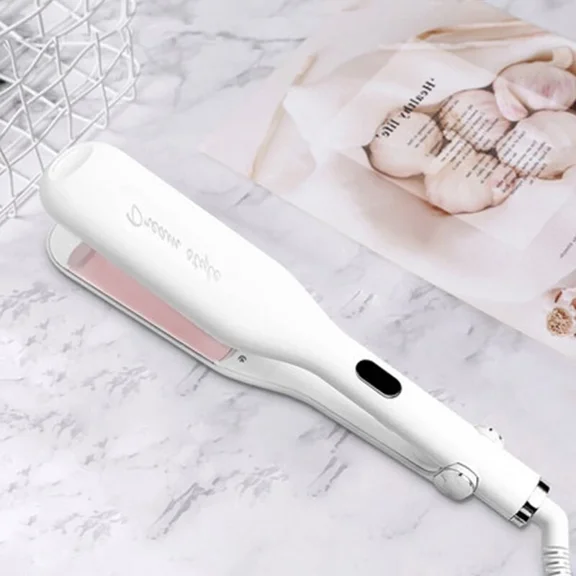 Professional Waver Curling Iron & Hair Crimper - Anti-Scald Ceramic Plates with Ionic Technology for Beach Waves & Textured Styles