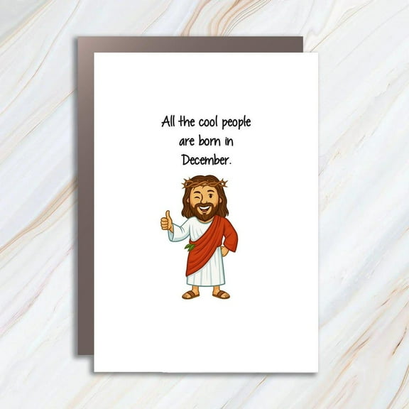December Birthday Card – "All the Cool People Are Born in December" – Humorous Design with Envelope – Perfect for Friends and Family Celebrating December Birthdays