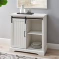 thumbnail image 4 of Walker Edison Carson Modern Farmhouse Sliding Slat Door Storage Cabinet, 32 Inch, Brushed White, 4 of 5