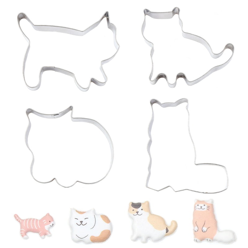 Cat Shaped Stainless Steel Biscuit Pastry Cookie Cutter Cake Decor Baking Mold