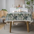 thumbnail image 1 of Granjero Gordo 1 mantel verde retro rectangular para mesa de centro geométrica, mantel estampado, 90 x 90 cm, 1 of 4