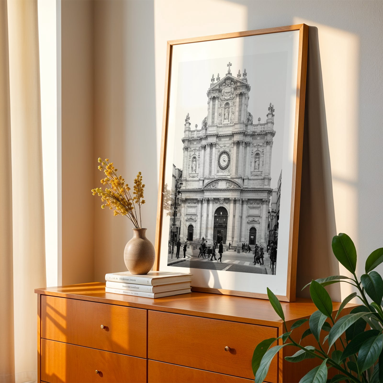 Eglise Saint-Paul-Saint-Louis B&W - Paris Île-de-France France Photography Unframed Wall Art Print 24 x 36 inches