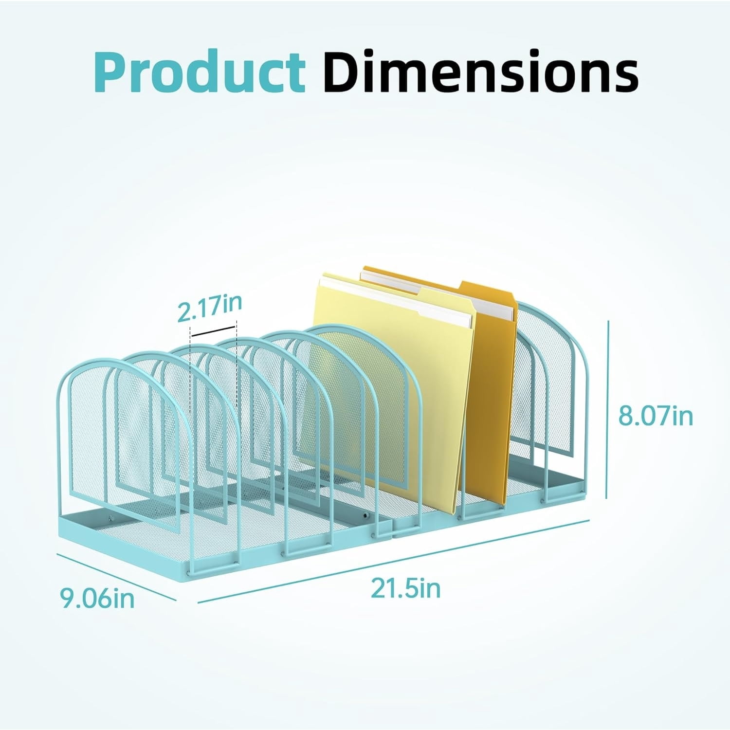INTIGE File Organizer 9-Section Mesh Desk Organizer, Upright File Organizer Desktop Organizer File Sorter, File Folder Holder for Office Supplies