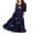 Dark Blue, variant on Rdhnmea Women Long Dress Embroidery Smocked Square Neck Flowy Dresses