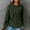 Army Green, variant on Lolmot Fall Sweatshirts for Women Casual Long Sleeve Lightweight Waffle Oversized Hoodie Solid Color Drawstring Basic Pullover Tops with Pocket