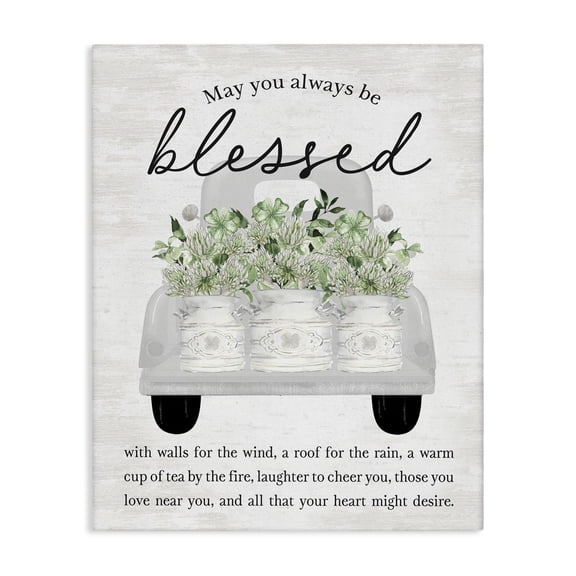 Stupell Industries French Country Always Be Blessed Proverb Canvas Art, 16 x 20, by Lettered and Lined