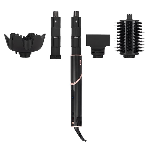 Shark FlexStyle HD440BK Air Styling & Drying System | Ultimate 6-Piece Set, Auto-Wrap Curlers, Curl-Defining Diffuser, Oval Brush, Paddle Brush, Concentrator