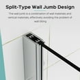thumbnail image 5 of Hommoo 43" W x 58" H Frameless Folding Shower Doors Pivot Tub Glass Door for Bathtub, 1/4" (6mm) Thick SGCC Tempered Glass Door, Reversible Installation, Chrome, 5 of 8