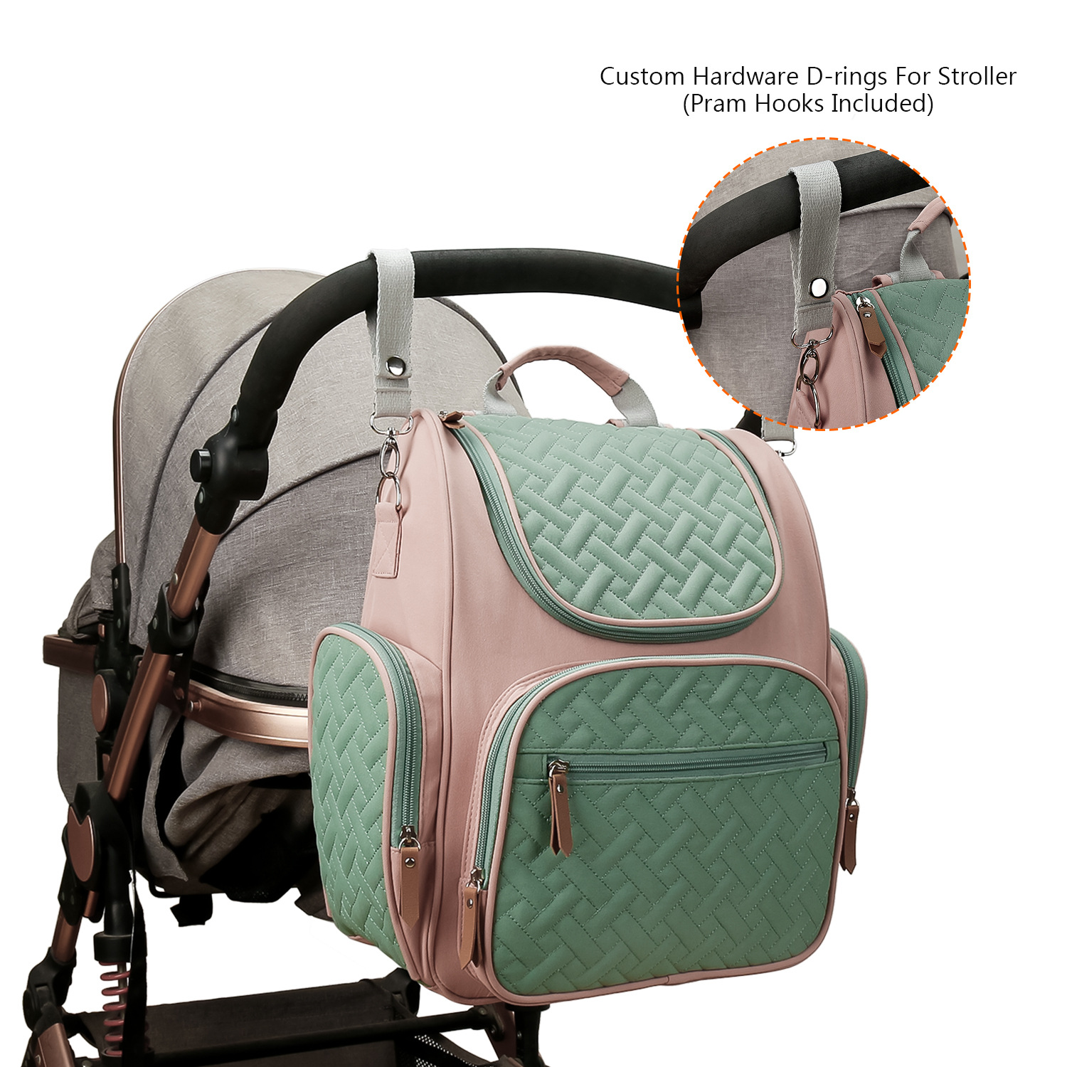 Mommy Bag, Maternal Child Bag, Outdoor Lightweight Handbag, Large-Capacity Backpack for Baby, Diaper Baby Bottle Storage Bag(Pink）)