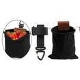 thumbnail image 3 of Foldable Drawstring Bag Pouch with Drawstring & Buckle Belt Leather Tool for Camping Treasures Beachcombing Mushroom Hike , Black, 3 of 9