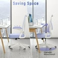 thumbnail image 6 of Ergonomic Office Chair, Mid Back Desk Chairs with Adjustable Height, Swivel Chair with Flip-Up Arms and Lumbar Support, Breathable Mesh Computer Chair for Home/Study/Working, Dark Black, 6 of 7