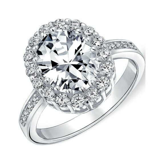 Bling Jewelry Vintage Style Brilliant Cut Canary Yellow Clear 4CT Oval Pave Halo Cubic Zirconia AAA CZ Promise Engagement Ring For Women Gold Plated 925 Sterling Silver