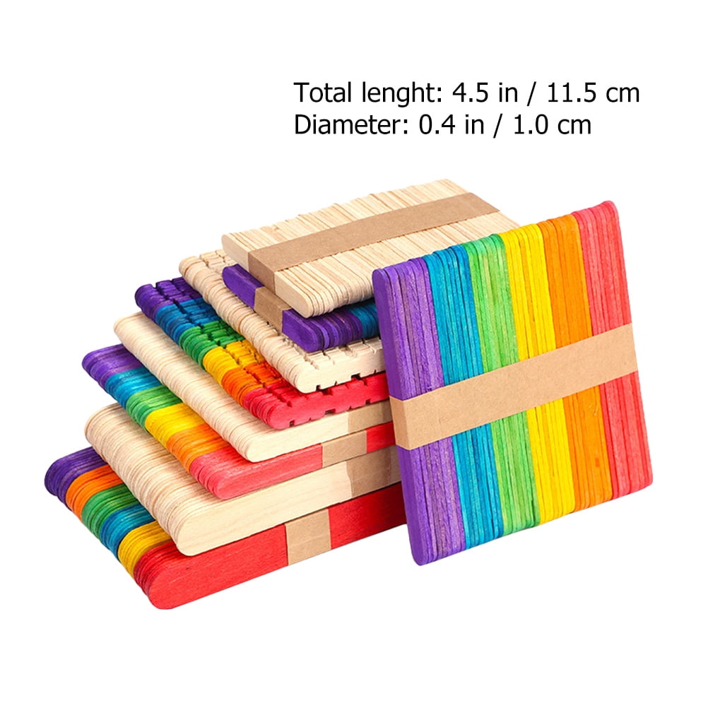 Raindrops Imagination Wooden Craft Sticks 400 Pieces Assorted Colors for Kids Arts & Crafts Projects and Creations