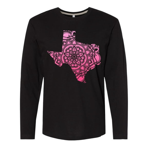 Inktastic Texas Silhouette Mandala Long Sleeve T-Shirt