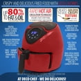 thumbnail image 4 of Deco Chef XL Digital Air Fryer Cooker 1300W, 14.5 Cup, 3.7 QT, Non-Stick, Digital Display, Automatic Shut-Off, Cool Touch Exterior, Removable Basket, Red, 4 of 11
