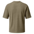 thumbnail image 6 of Men'S Waffle Knit Henley Shirts With Chest Pocket Short Sleeve Casual Loose Fit Breathable Tops For Workout And Daily Activities,Khaki,XXL, 6 of 7